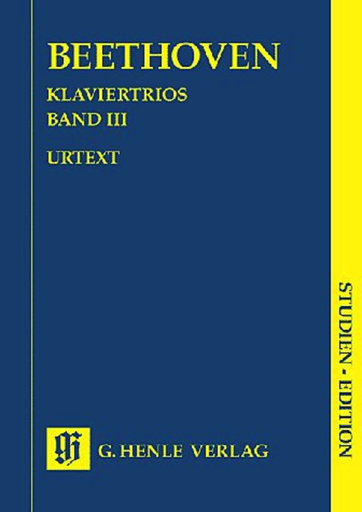 HAL LEONARD Beethoven, L.van (Klugmann, ed.): Piano Trios, Vol.3, urtext (score)