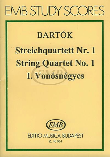 HAL LEONARD Bartok, B.: String Quartet No. 1 Op.7 (SCORE)