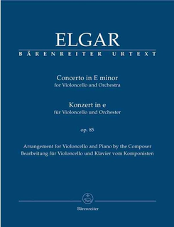 Barenreiter Elgar, Edward (Del Mar): Cello Concerto in E Minor Op.85 (cello & piano) Barenreiter Urtext