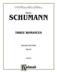 Alfred Music Schumann, Robert: Three Romances Op.94 (viola & piano)