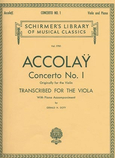 HAL LEONARD Accolay, J.B. (Doty): Concerto No. 1 in A minor (Viola & Piano)
