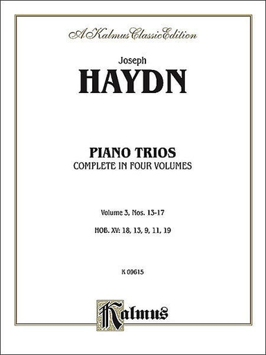 Kalmus Haydn, F.J.: Piano Trios Vol.3,#13-17 Kalmus edition (violin, Cello, Piano)