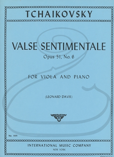 International Music Company Tchaikovsky (Davis): Valse Sentimentale, Op.51, No.6 - TRANSCRIBED (viola & piano) IMC