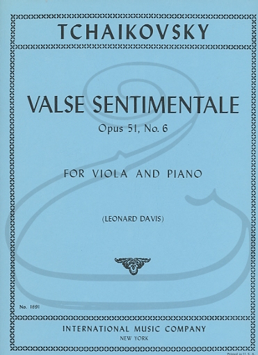 International Music Company Tchaikovsky (Davis): Valse Sentimentale, Op.51, No.6 - TRANSCRIBED (viola & piano) IMC