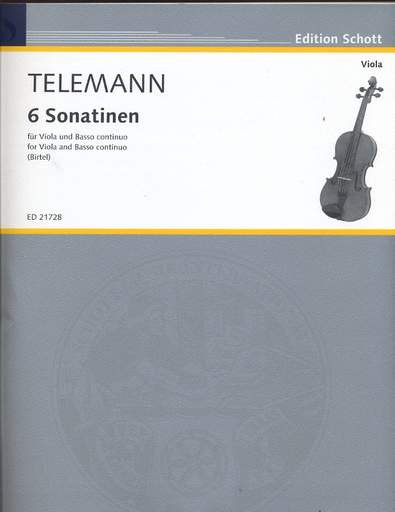 HAL LEONARD Telemann, G.F. (Birtel, arr.): 6 Sonatas (viola, piano, and optional cello)