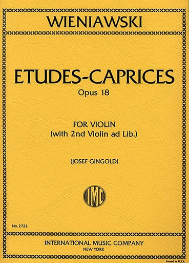International Music Company Wieniawski (Gingold): Etudes-Caprices, Op.18 (violin w/ 2nd violin ad lib.)