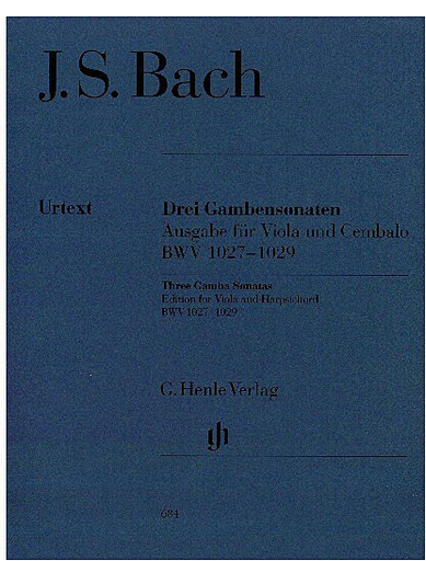 HAL LEONARD Bach, J.S. (Heinemann, ed.): Sonatas for Viola da gamba and Harpsichord BWV 1027-1029 (viola and piano)