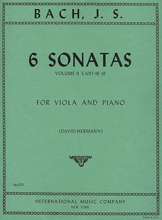 International Music Company Bach, J.S.: (David-Hermann) 6 Sonatas Vol.2, S.1017-18-19, #4-6 (viola & piano)