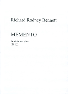 HAL LEONARD Bennett, RIchard: Memento for violin and piano (2010)