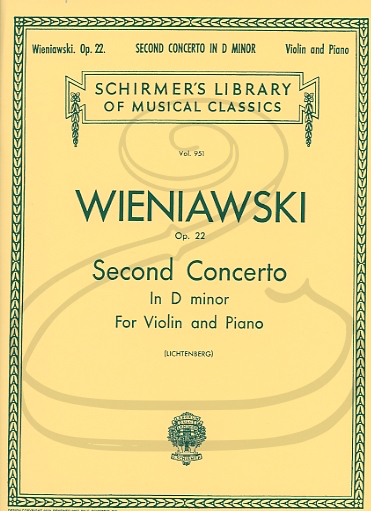 HAL LEONARD Wieniawski (Lichtenberg): Violin Concerto No.2 in D minor, Op.22 (violin & piano) Schirmer