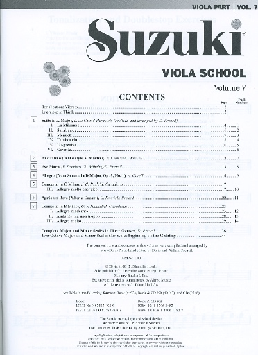 Suzuki: Viola School Vol.7 Revised (viola & CD)