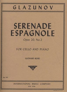 International Music Company Glazunov: Serenade Espagnole, Opus 20, No. 2 for cello and piano