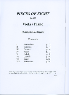 Wiggins, Christopher: Pieces of Eight, op.157 (viola & piano)