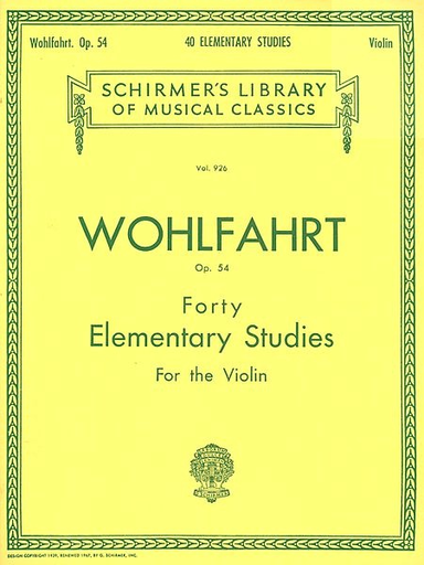 HAL LEONARD Wohlfahrt: 40 Elementary Studies for the Violin, Op. 54