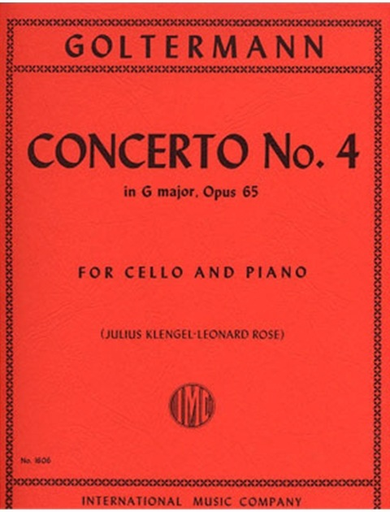 International Music Company Goltermann, G. (Klengel/Rose): Concerto #4 in G Op.65 (cello & piano) IMC