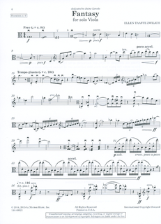 Carl Fischer Zwilich, Ellen Taaffe: Fantasy for solo Viola