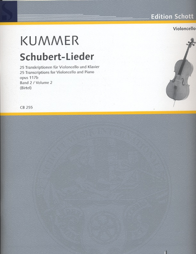 HAL LEONARD Schubert, F. (Kummer, arr./Birtel, ed.): Schubert-Lieder, 25 Transcriptions, Vol. 2 (cello and piano)