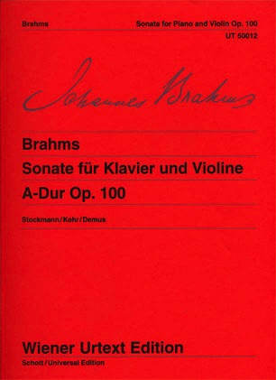 Carl Fischer Brahms, J.: Sonata Op.100  in A Major, urtexr (violin and piano)