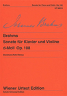 Carl Fischer Brahms, Johannes: Sonata #3 Op.108 d mi (violin & piano)