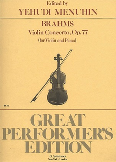HAL LEONARD Brahms, Johannes (Menuhin): Concerto in D major Op.77 (violin & piano) Schirmer