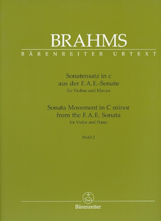 Barenreiter Brahms, Johannes (Brown): Sonata Movement in C minor from the F.A.E. Sonata, WoO 2 Barenreiter Urtext