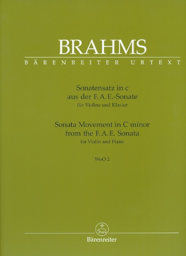 Barenreiter Brahms, Johannes (Brown): Sonata Movement in C minor from the F.A.E. Sonata, WoO 2 Barenreiter Urtext