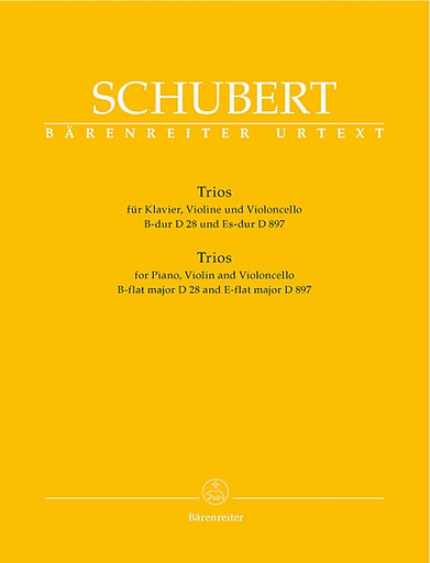 Barenreiter Schubert, F.: Piano Trios in B, D28 and Eb-D897 Op. post.148 (piano, violin, cello) Barenreiter
