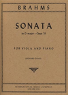 International Music Company Brahms, J.: Sonata in D Major, Op.78 (viola, and piano) IMC