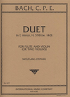 International Music Company Bach, C.P.E.: Duet in E minor, H.598 (W. 140) (violin, and flute)(two violins)