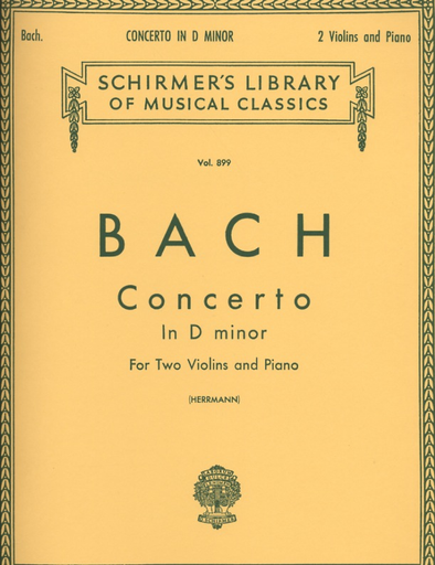 HAL LEONARD Bach, J.S. (Herrmann): Concerto in D minor, BWV1043 (2 violins, and piano)