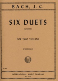 International Music Company Bach, J.C. (Friedrich): Six Duets, Volume I (two violins) IMC