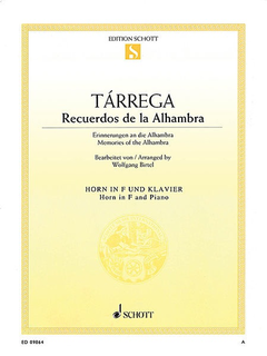 HAL LEONARD Tarrega, F (Birtel).: Recuerdos de la Alhambra (cello & piano)