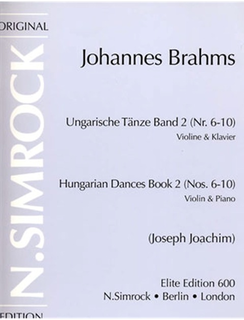 HAL LEONARD Brahms, Johannes (Joachim): Hungarian Dances Vol.2 #6-10 (violin & piano)