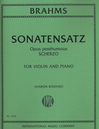 International Music Company Brahms (Rosand): Sonatensatz - Scherzo (violin & piano)