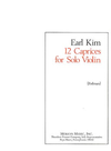 Carl Fischer Kim, Earl: 12 Caprices for Solo Violin