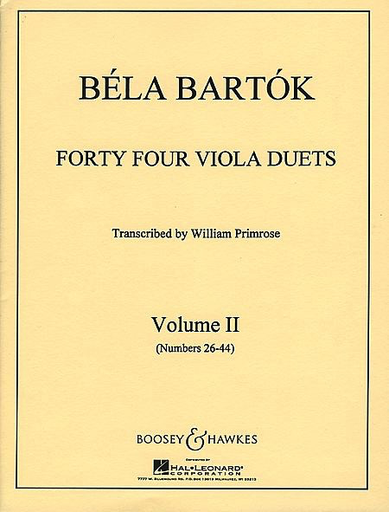 HAL LEONARD Bartok, B.: 44 Viola Duets Vol.2 (2 violas)