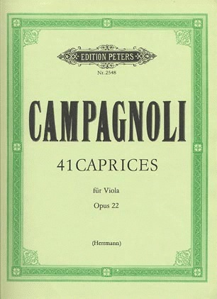 C.F. Peters Campagnoli, Bartolomeo: 41 Caprices Op.22 for Viola