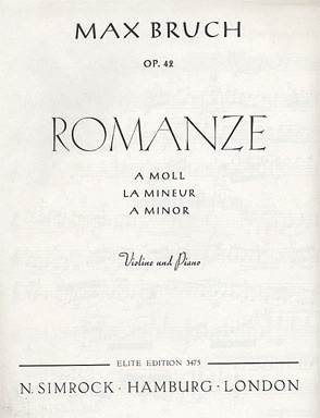 HAL LEONARD Bruch, M.: Romanze Op.42 A Minor (violin & piano)