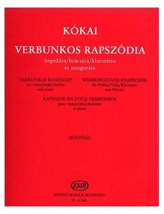 HAL LEONARD Kokai: Verbunkos Rhapsody for Violin (or viola) and piano