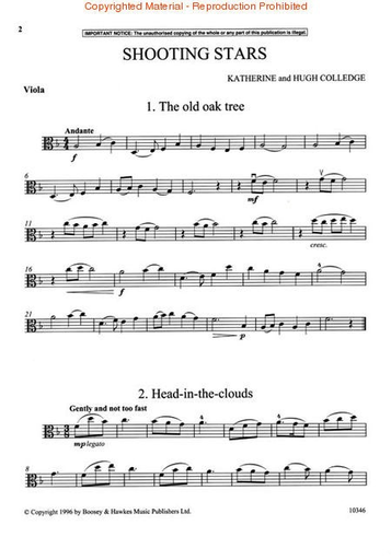 HAL LEONARD Colledge: Shooting Stars (viola)