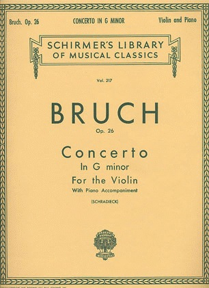Schirmer Bruch, M. (Schradieck): Concerto in G minor, Op.26 (violin, and piano reduction)