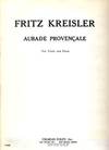 Carl Fischer Kreisler: Aubade Provencale Out of Print