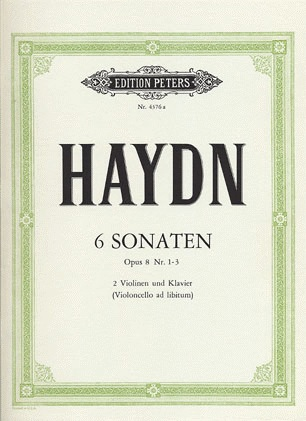 Haydn, F.J.: Sonaten Op.8 #1-3 (2 violins & piano, Cello ad lib) Vol.1