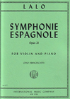 International Music Company Lalo: Symphonie Espagnole, Opus 21 for violin and piano
