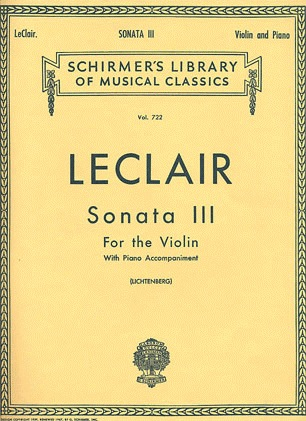 HAL LEONARD Leclair, J.M.: Sonata #3 in D (violin & piano)