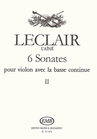 HAL LEONARD Leclair, Jean-Marie: 6 Sonatas for Violin and Bass Continuo, Vol.2 (violin, and piano)