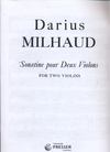 Carl Fischer Milhaud, Darius: Sonatine for Two Violins