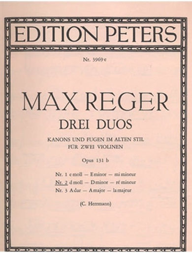 Reger Max Canons And Fugues In Old Style Op 131 No 2 In D Minor 2 Violins Metzler Violin Shop