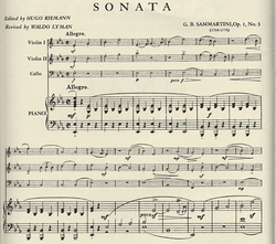 International Music Company Sammartini, G.B.: Sonata Op.1#3 in Eb major (2 violins & piano with cello ad lib)