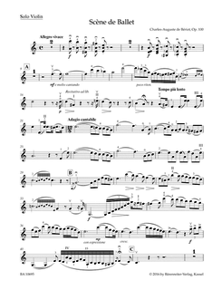 Barenreiter Beriot, Charles de (Sassmannshaus): Scene de Ballet, Op. 100 (violin & piano) Barenreiter